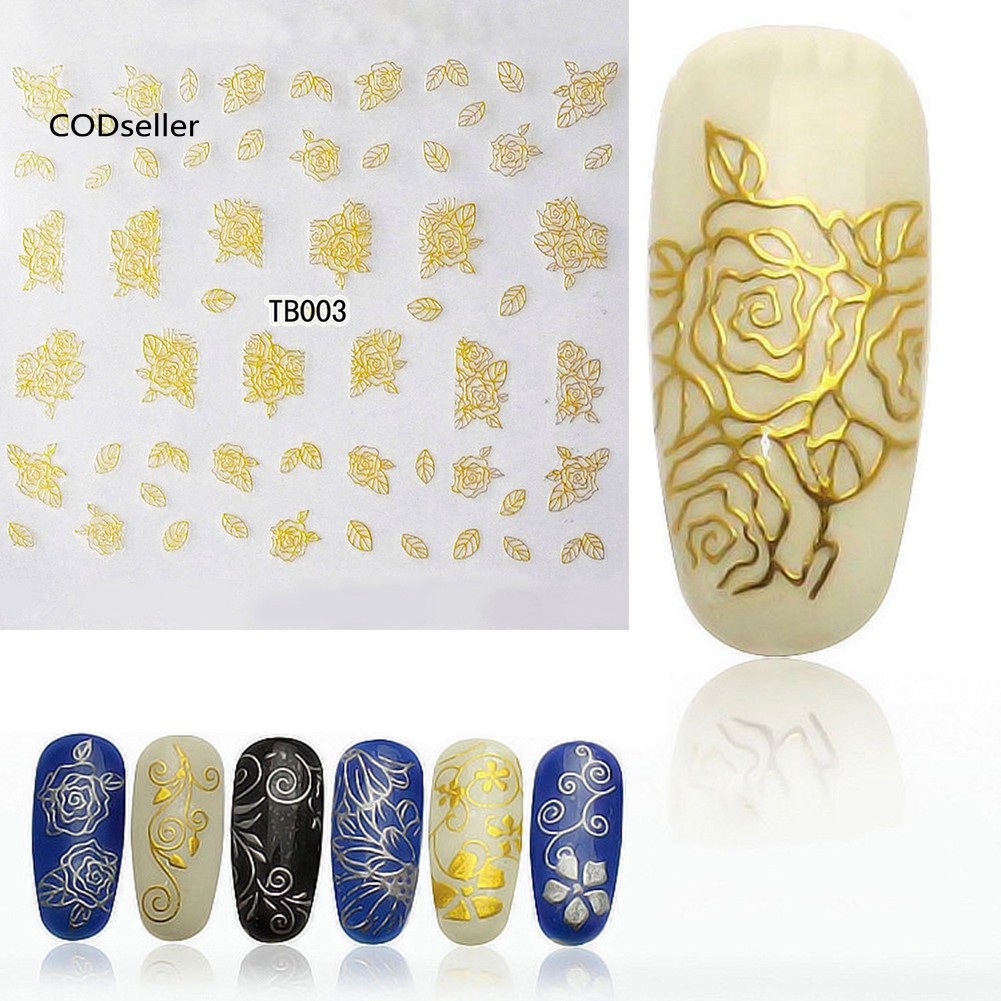 [Hàng mới về] Nhãn dán hình bông hoa hồng trang trí móng tay 3D thiết kế cao cấp