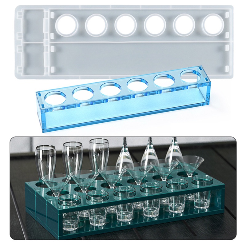 Khuôn Silicon Làm Cốc Thủy Tinh sa Chia Ngăn Tiện Dụng