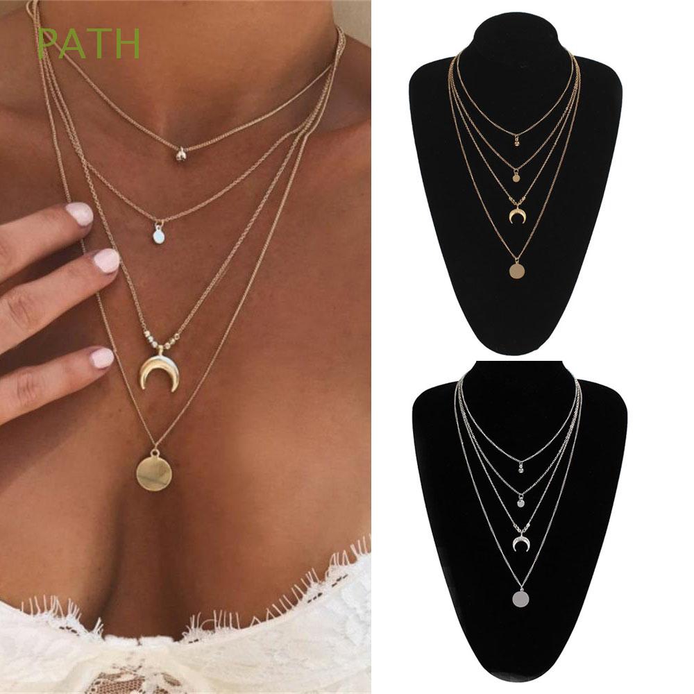 Vòng cổ choker dây dài nhiều lớp phong cách Boho