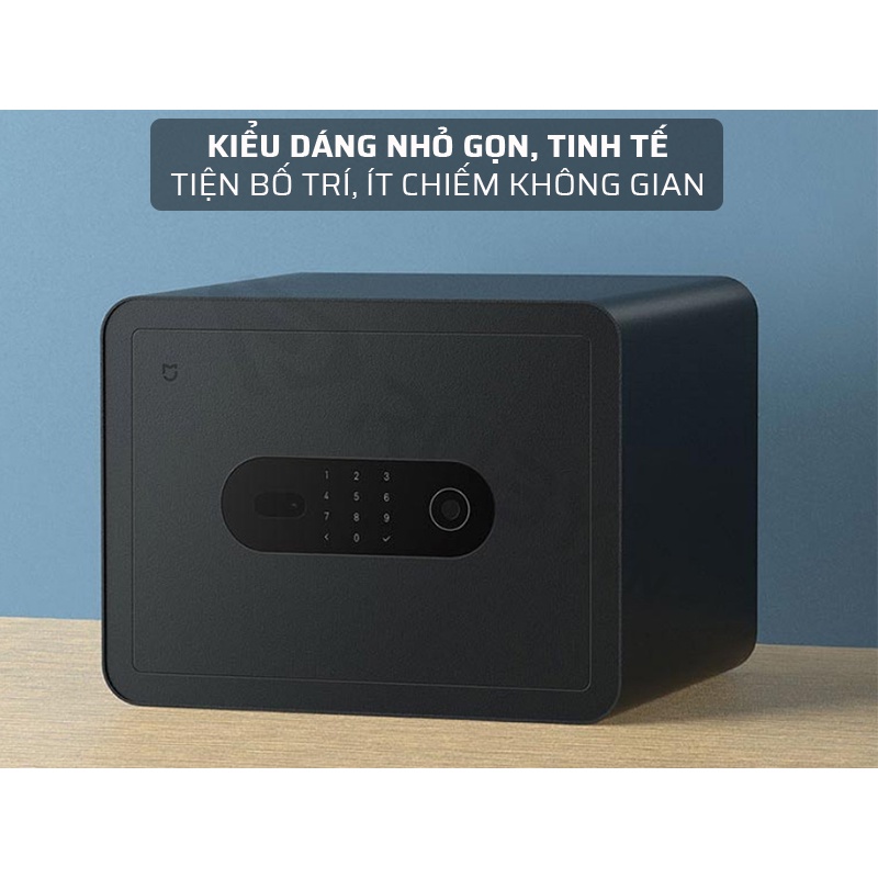 Két sắt điện tử Mijia mở bằng vân tay, mật mã, chìa cơ, kết nối app Mihome