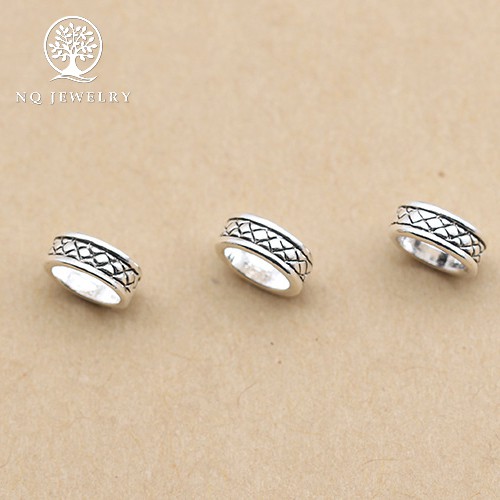 Charm bạc chặn hạt họa tiết hoa văn - NQ Jewelry