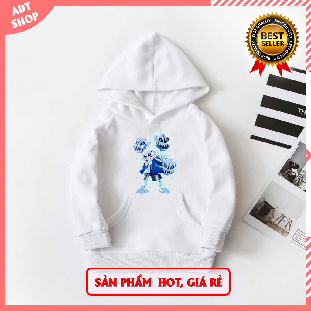 BST Áo Sans dáng hoodie nỉ bông màu trắng cực đẹp cho bé trai bé gái giá siêu rẻ