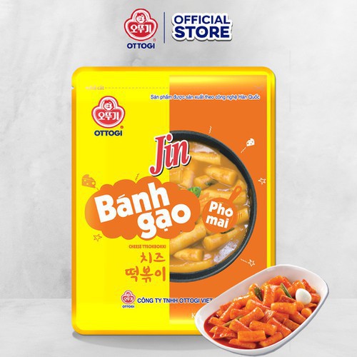 Bánh gạo tokbokki Ottogi Jin vị tương đen / cay / phô mai gói 164g