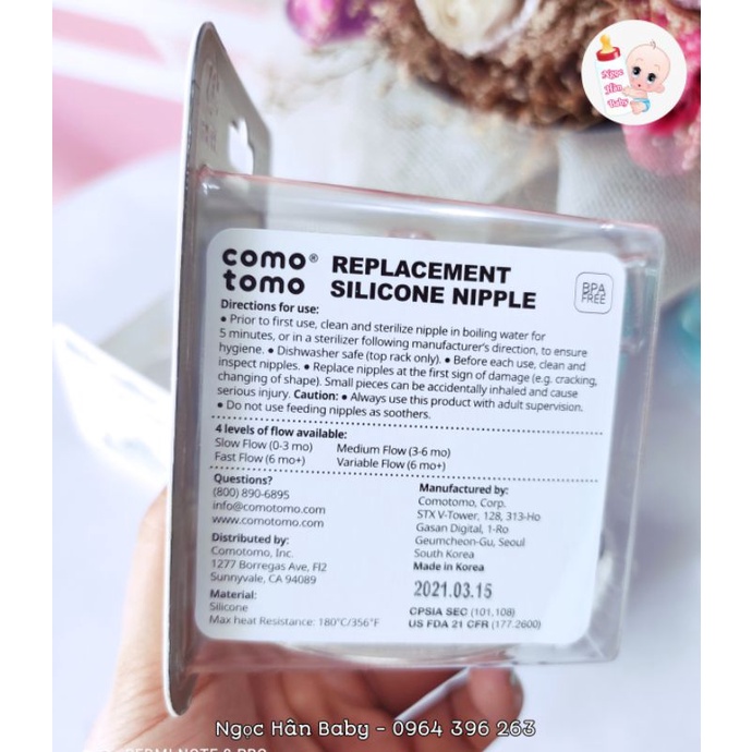 Núm ti thay thế Comotomo 1tia, 2tia, 3tia, Y cắt dành cho bé từ sơ sinh
