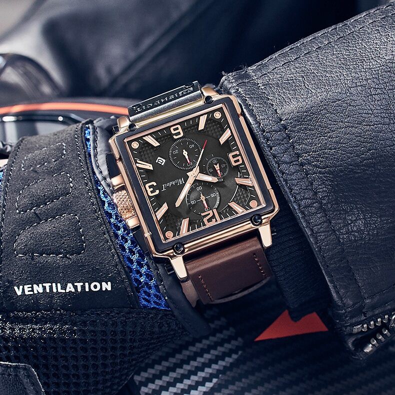 Đồng hồ nam chính hãng WISHDOIT dây da cao cấp mặt vuông thời trang chạy full kim đẹp giá rẻ | BigBuy360 - bigbuy360.vn