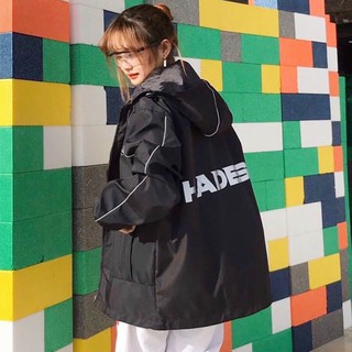 <SALE >Áo Khoác Dù Hades Có Nón Form Rộng Unisex