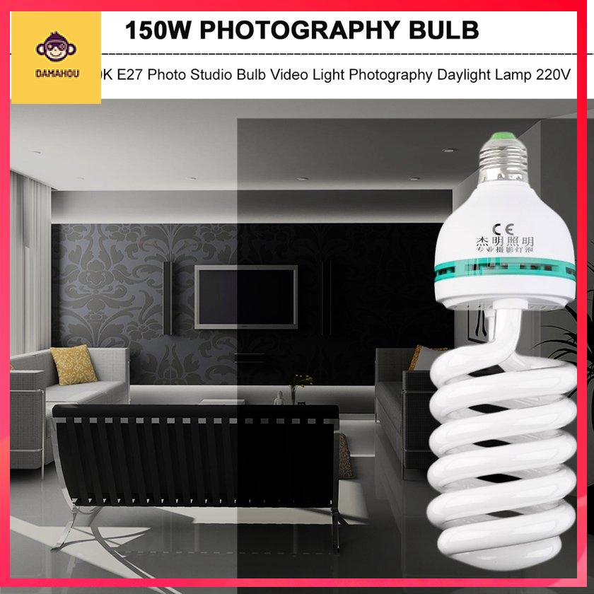 【Trong kho】150W 5500K E27 Photo Studio Bóng đèn Video Nhiếp ảnh Ánh sáng Đèn ban ngày 220v
