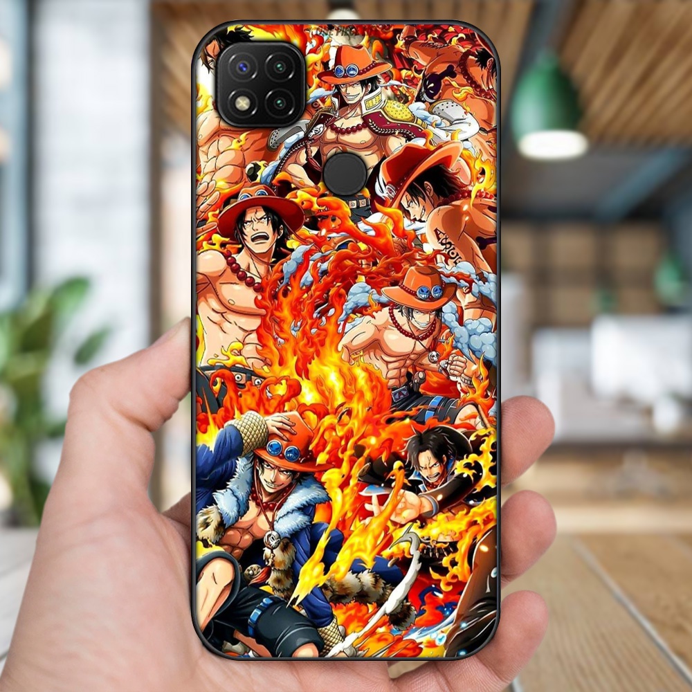 Ốp lưng Xiaomi Redmi 9C viền đen in hình Ace One Piece