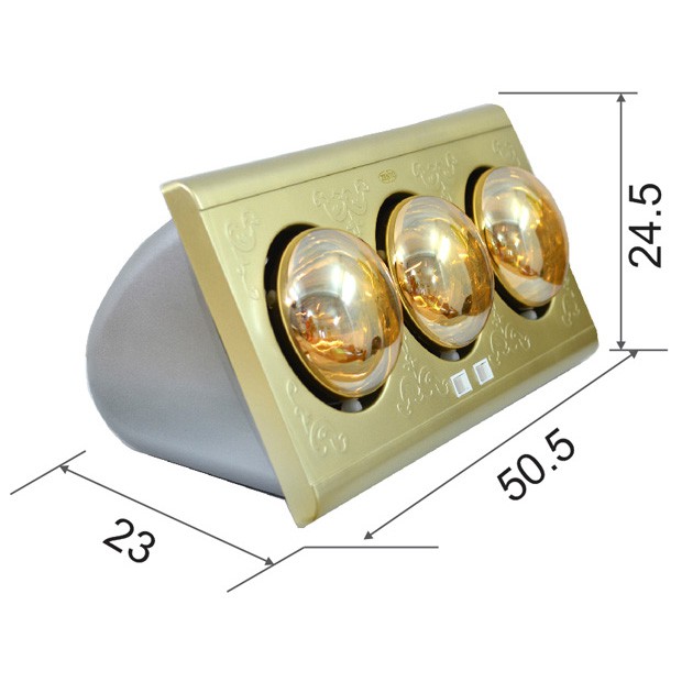 Đèn sưởi nhà tắm 3 bóng Zento ZT3-Gold-H ( Bảo hành 3 năm )