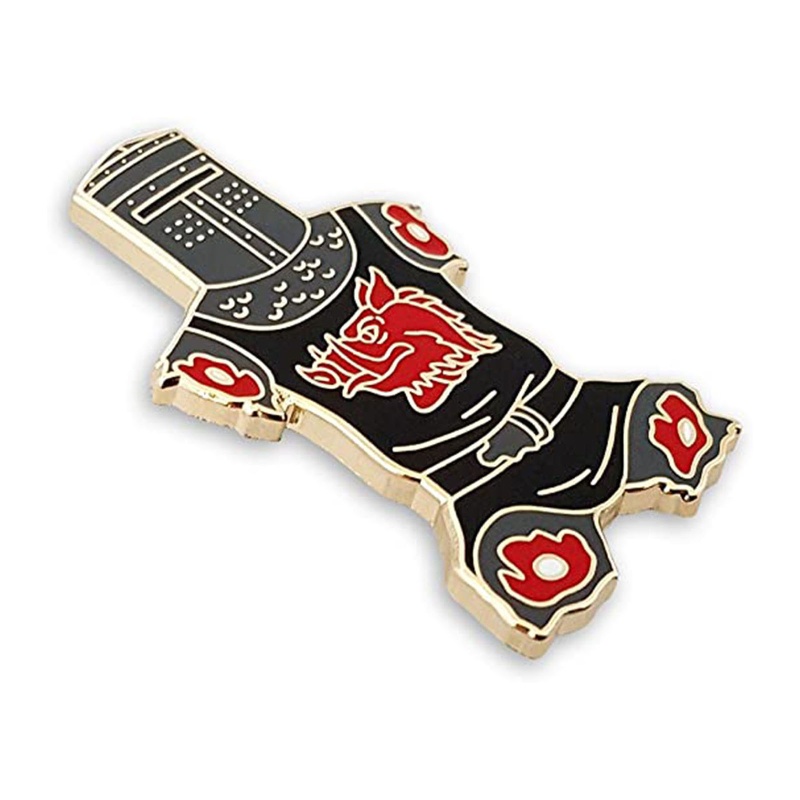 Huy Hiệu Cài Áo Kim Loại Tráng Men Màu Đen Hình Hiệp Sĩ Cho Him