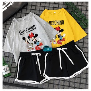 Sét áo cặp đôi mickey+ quần đùi viền HARIQUEEN