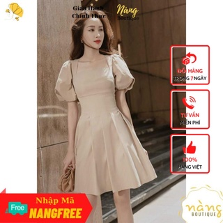 [Mẫu Mới tháng 12] Váy dự tiệc 💖FREESHIP💖 Đầm xoè tay phồng đi tiệc dạo phố xinh lung linh - Nàng Boutique