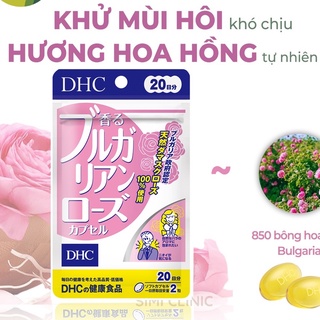 Viên uống tinh dầu hoa hồng giúp thơm cơ thể DHC Bulgarian Rose nội địa Nhật