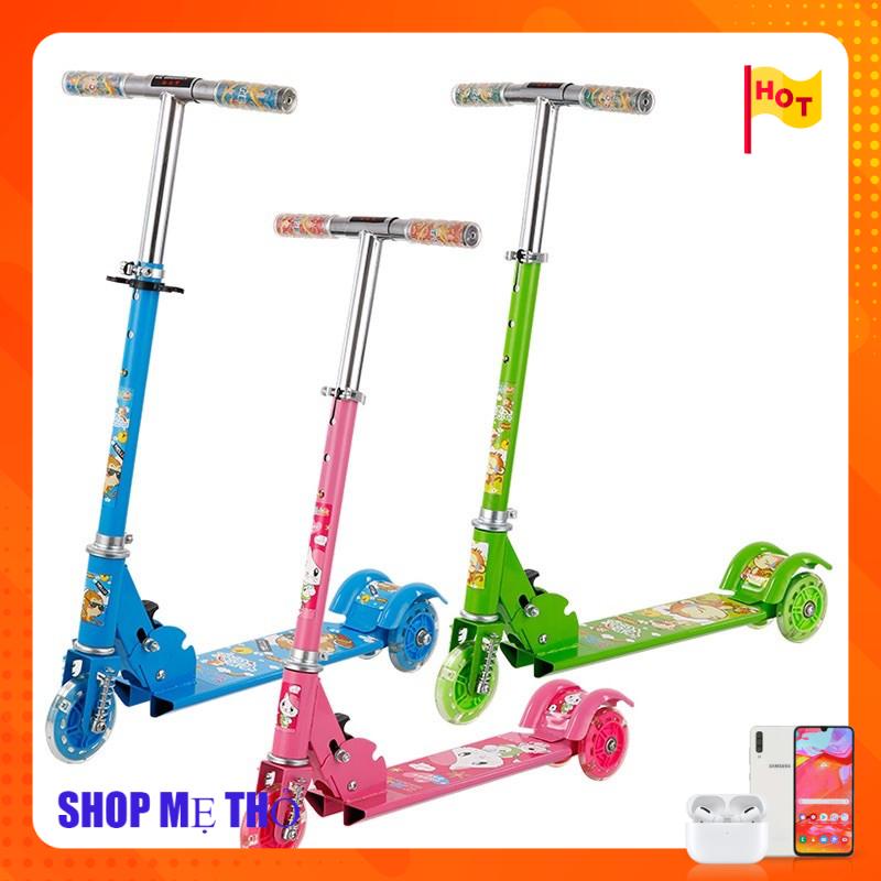 Xe scooter 3 bánh phát sáng khung sắt - có lò xo giảm xốc loại lớn Cho bé 2-12 tuổi1183