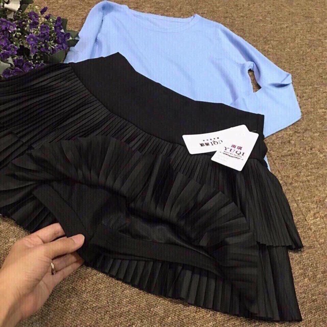 Chân Váy Nữ 🌹Freeship🌹 Chân váy Nữ xếp ly 2 tầng siêu đẹp Siêu Hót ( Có video + Ảnh thật ) QN02 | BigBuy360 - bigbuy360.vn