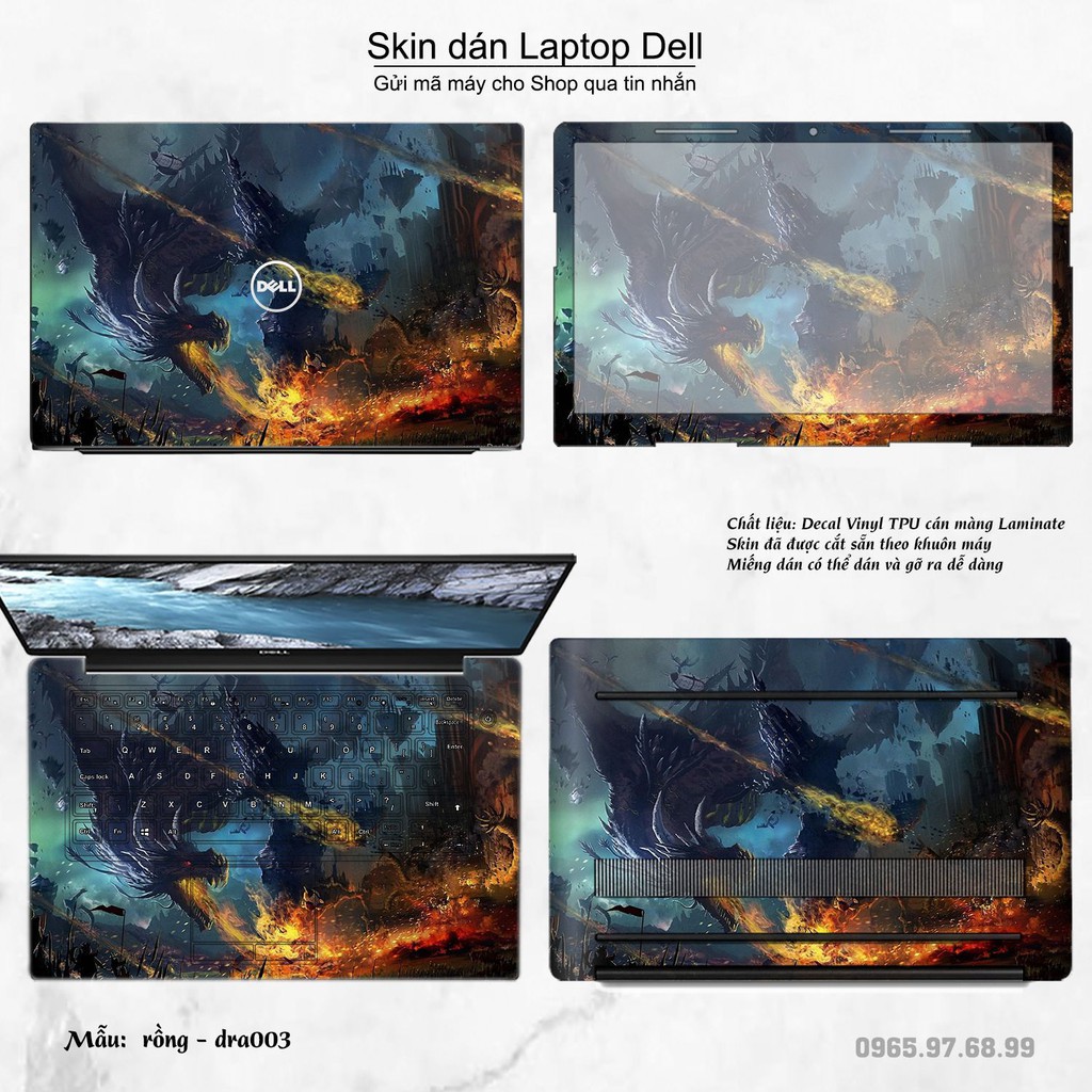 Skin dán Laptop Dell in hình rồng (inbox mã máy cho Shop)