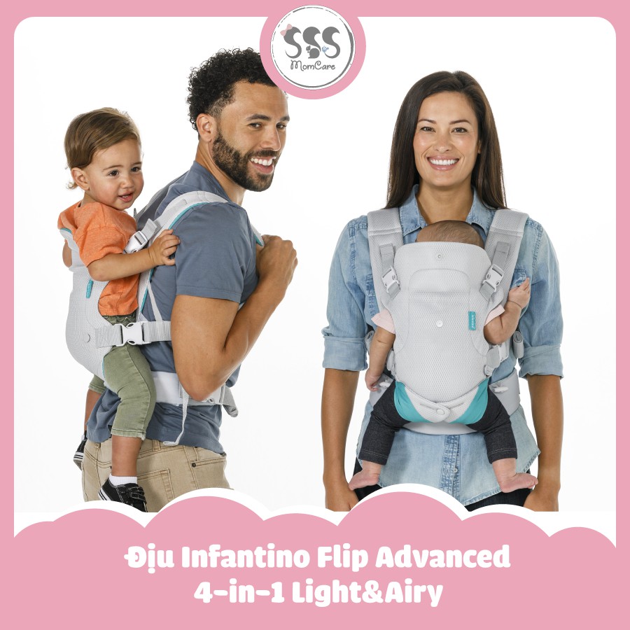 Địu Infantino Flip Advanced 4-in-1 Light&Airy