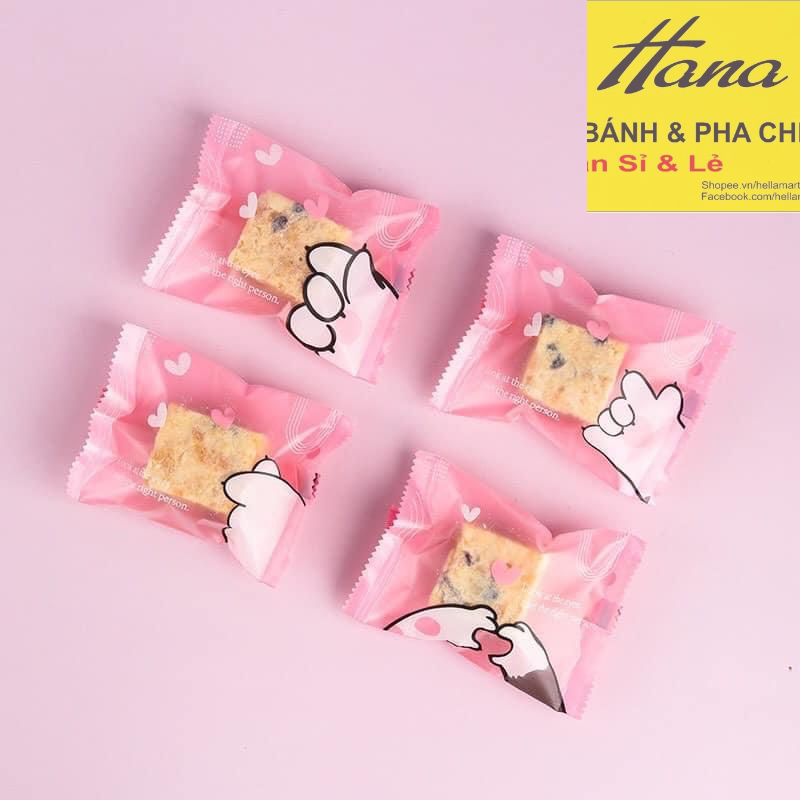 Túi đựng bánh quy, bánh nougat 7*10cm họa tiết dễ thương  - Hellamart
