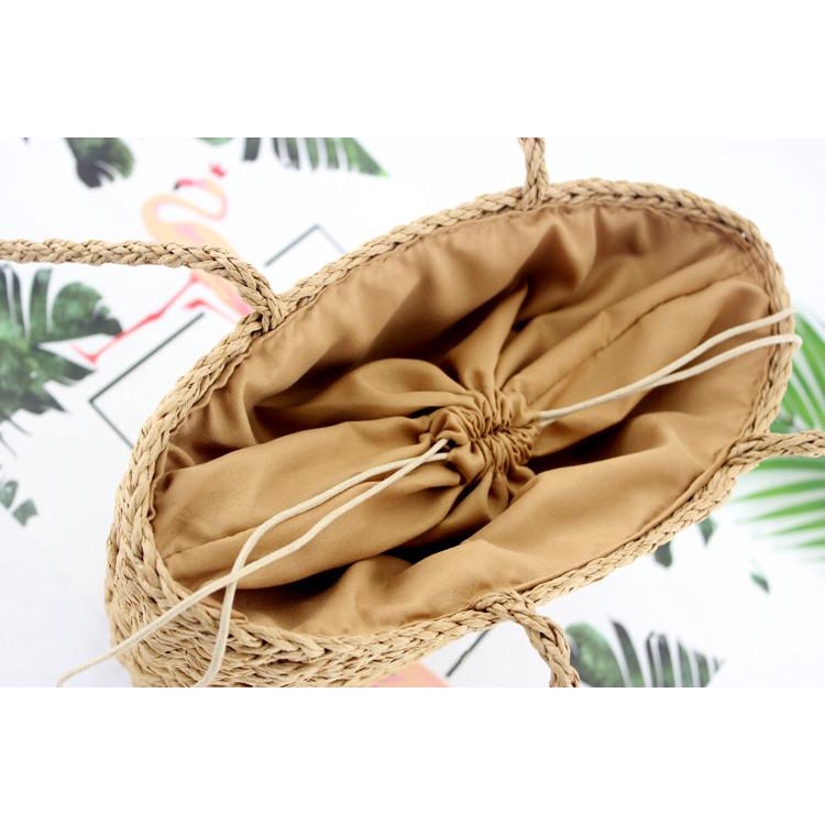 Túi cói đeo vai đi biển - đan kiểu sole - phong cách Vintage thanh lịch