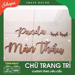 Bộ chữ dán nổi gỗ