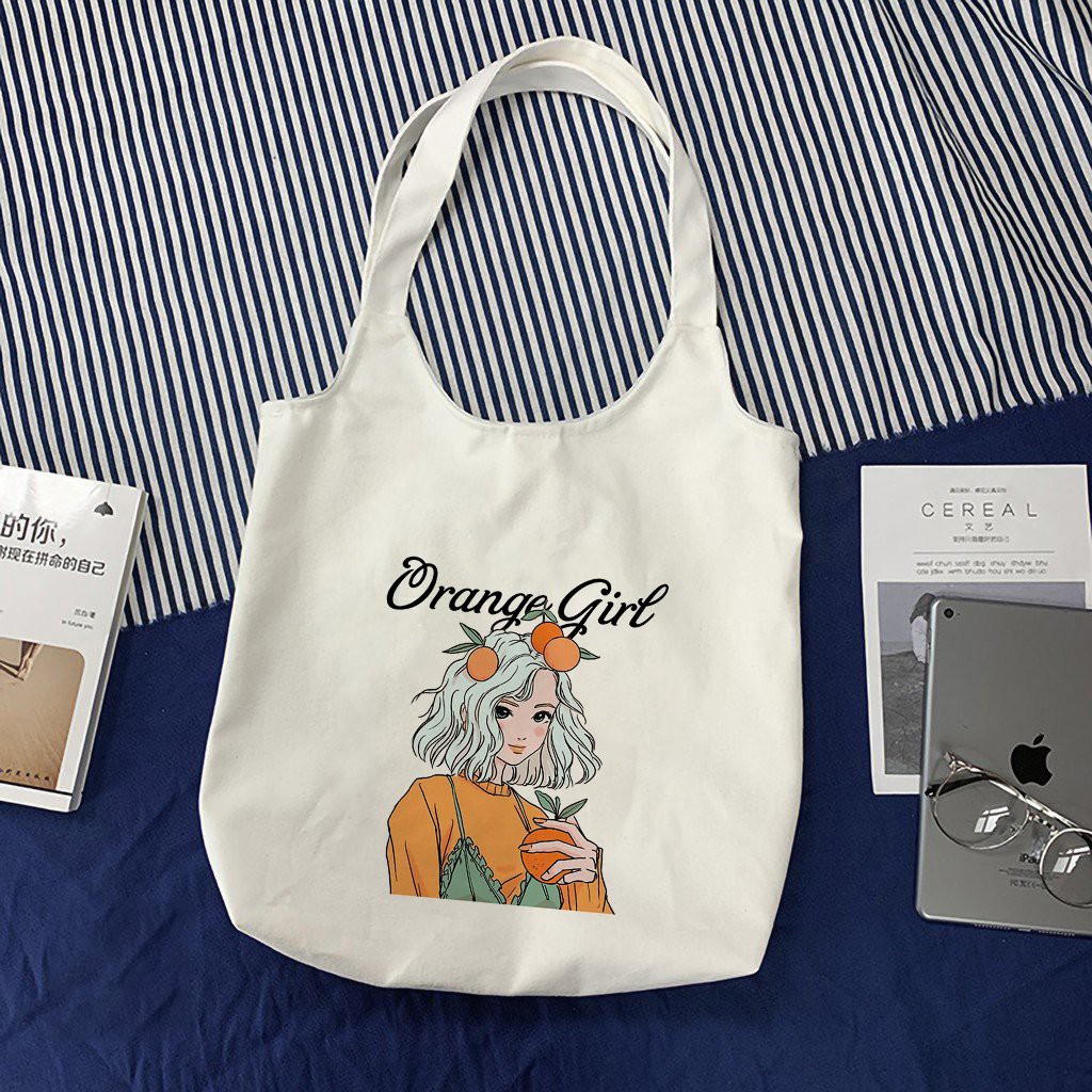 Túi tote ❤️ Túi vải Canvas đeo vai phong cách Ulzzang, vải bố form Unisex Vintage - TT06