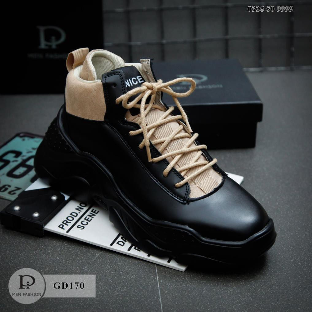 Giày Sneaker Nam - Giày Da Giày Cổ Cao 2 Màu Cao Cấp shopthoitrang | BigBuy360 - bigbuy360.vn