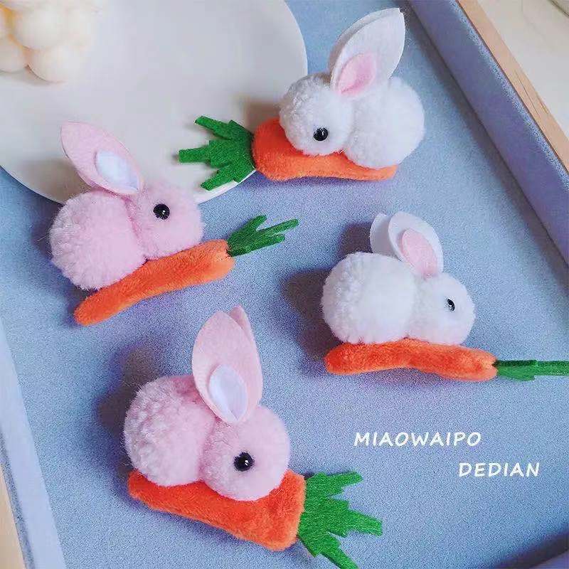 Kẹp tóc mái hình thỏ yêu cà rốt dễ thương phong cách Nhật Hàn dành cho bạn nữ dùng khi muốn tẩy trang