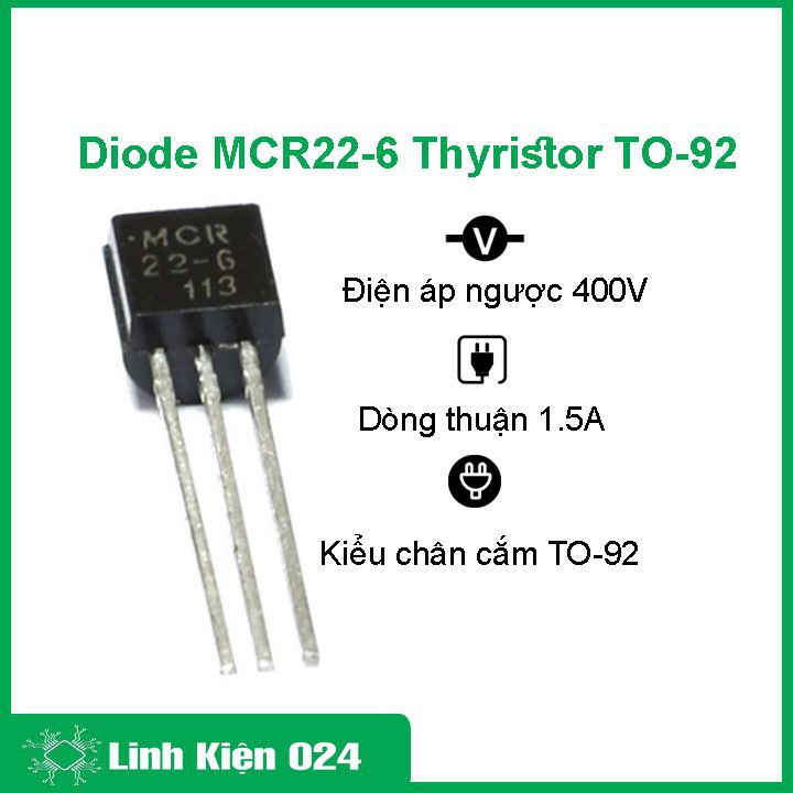 Diode MCR22-6 THYRISTOR 400V/1.5A TO-92
