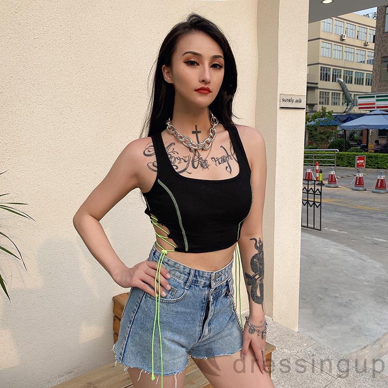 Áo Croptop Sát Nách Thiết Kế Xẻ Quyến Rũ | BigBuy360 - bigbuy360.vn