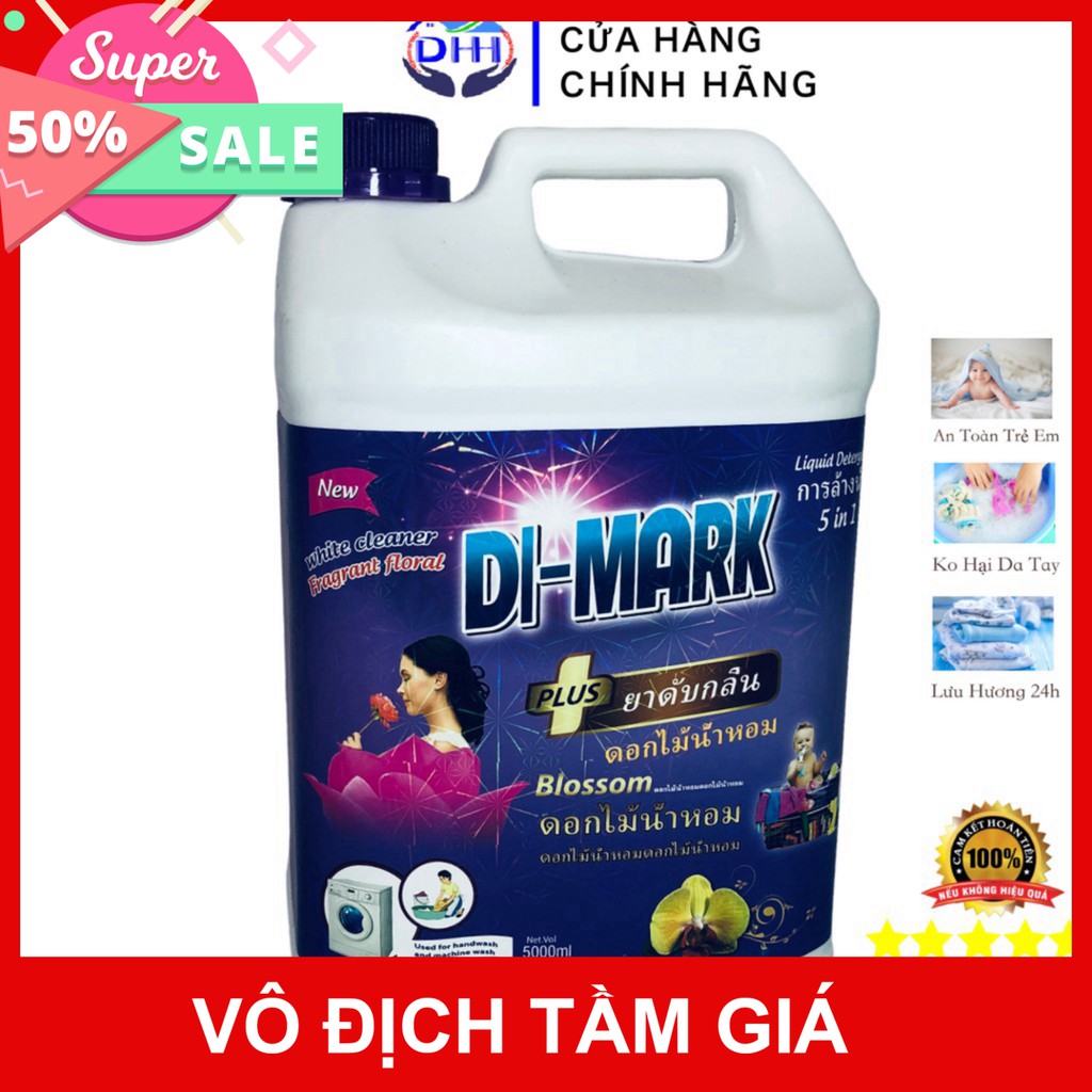 Nước giặt xả quần áo hương hoa Lavender công nghệ Utra Kép DI-MARK 5000ML (tím)