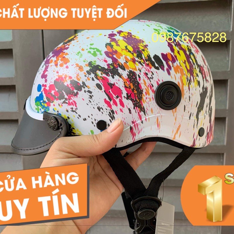 Mũ bảo hiểm nữa đâu giá rẻ(nón nhúng cacbon sơn đẹp)nón sơn chất lượng