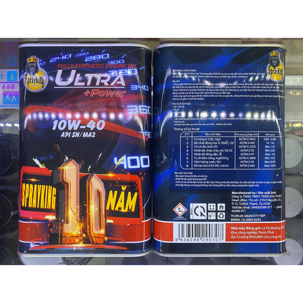 NHỚT SPRAYKING ULTRA, 10W40, 100% TỔNG HỢP