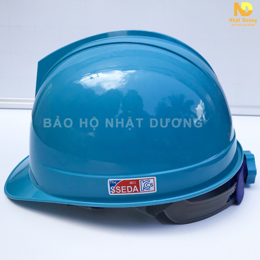 Mũ bảo hộ lao động khóa vặn màu xanh biển HPS1, Nón bảo hộ lao động lót xốp Nhật Dương