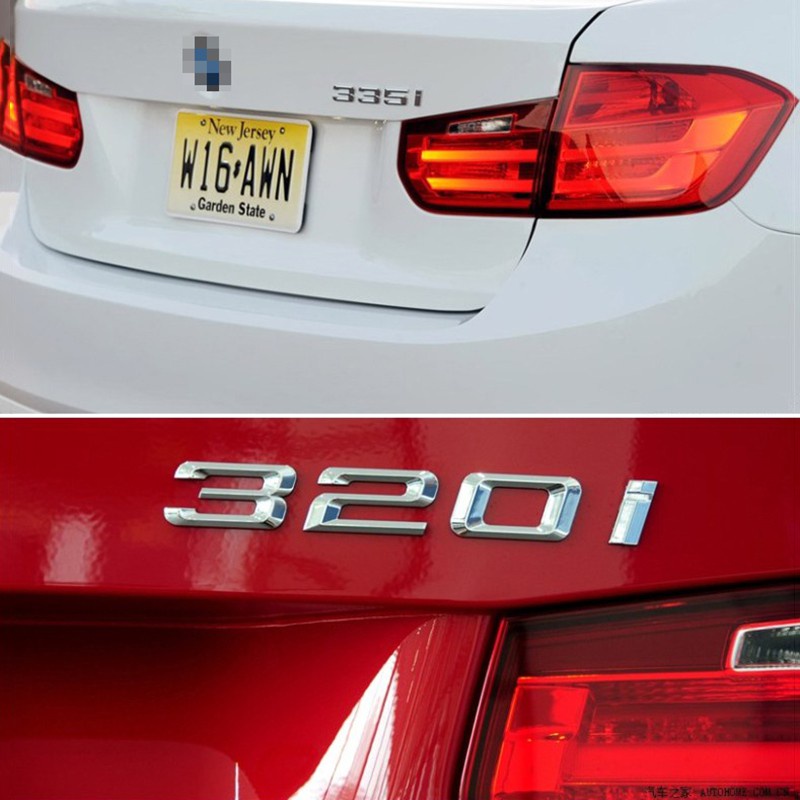 Miếng Dán Kim Loại Trang Trí Đuôi Xe Hơi BMW Alphanumeric 220i 225i 228i 230i 235i 240i 323i 325i 328i 330i 335i 340i