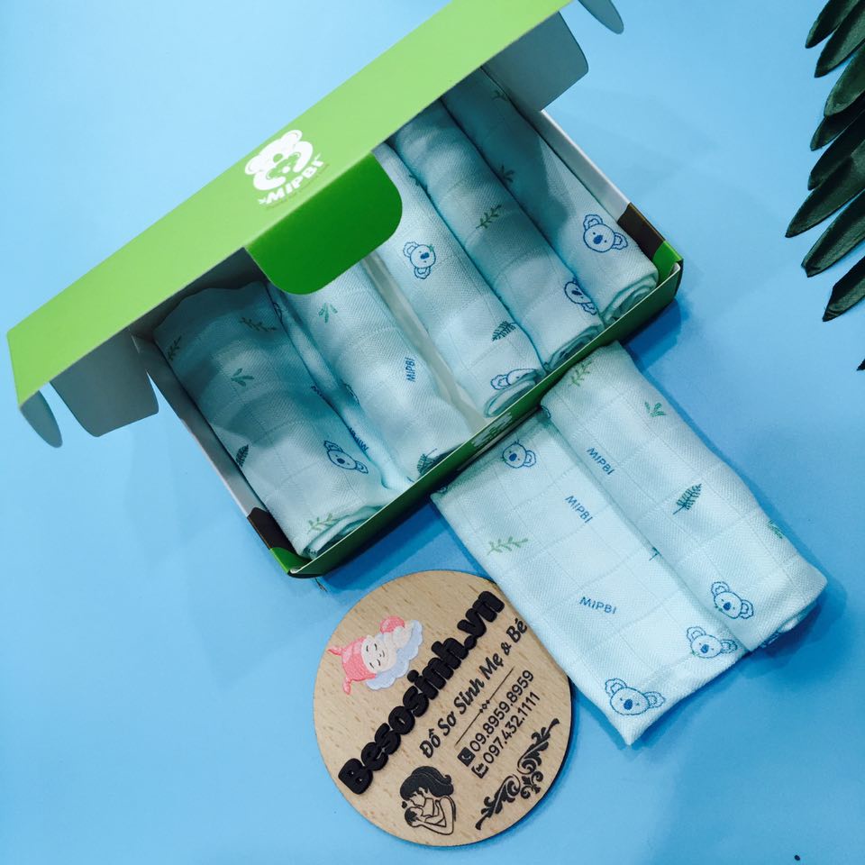Khăn sữa sợi tre 3 lớp mipbi