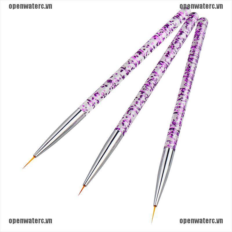 Bộ 3 Cây Cọ Vẽ Trang Trí Móng Tay 3D Acrylic UV