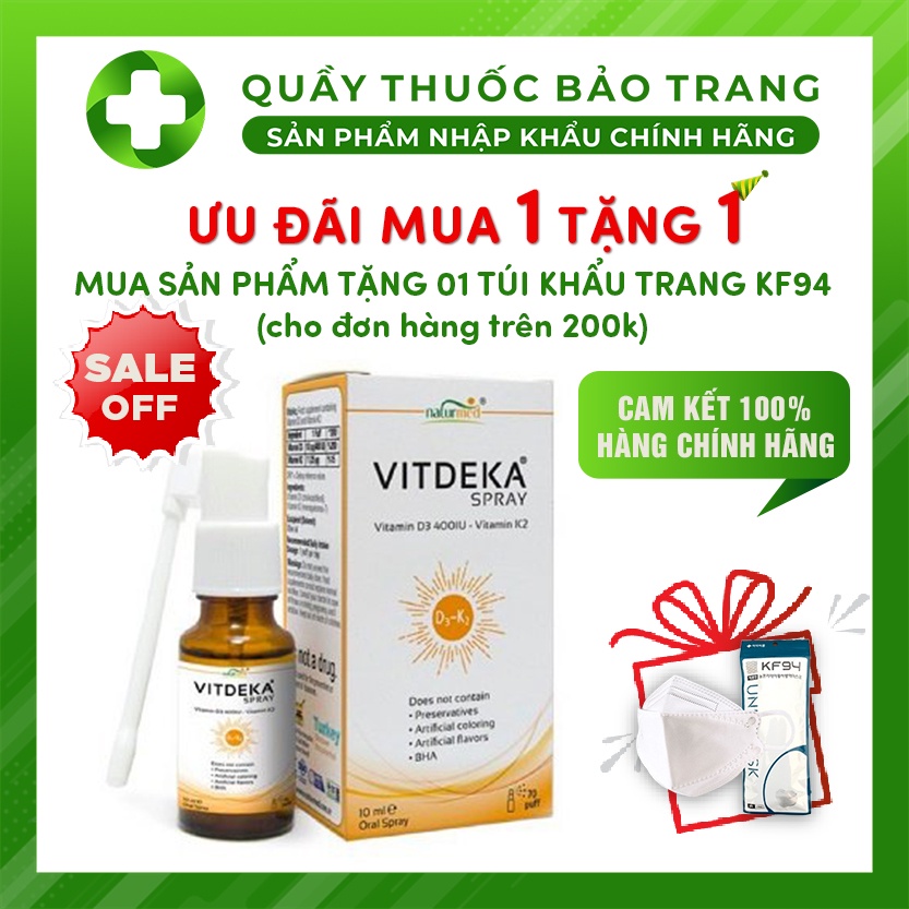 [CHÍNH HÃNG] Vitdeka Spray dạng xịt bổ sung Vitamin D3K2 cho bé