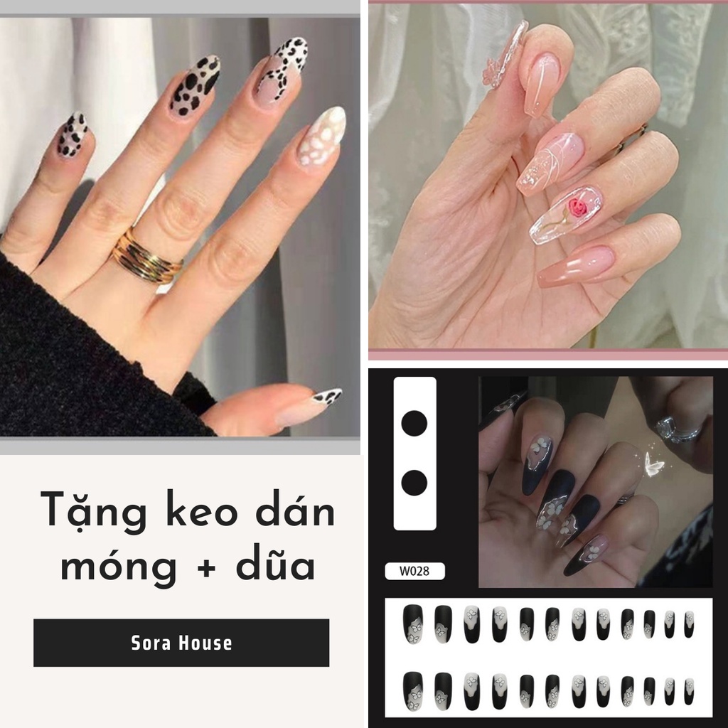 Nail Box ❤️SHIP 2H ❤️ Set 24 Móng Tay Giả Nailbox Tặng Keo Dán Móng | N, M, JP