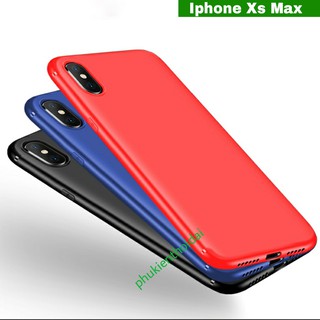 Ốp lưng Iphone Xs Max dẻo màu siêu mỏng ôm máy chống bám bẩn