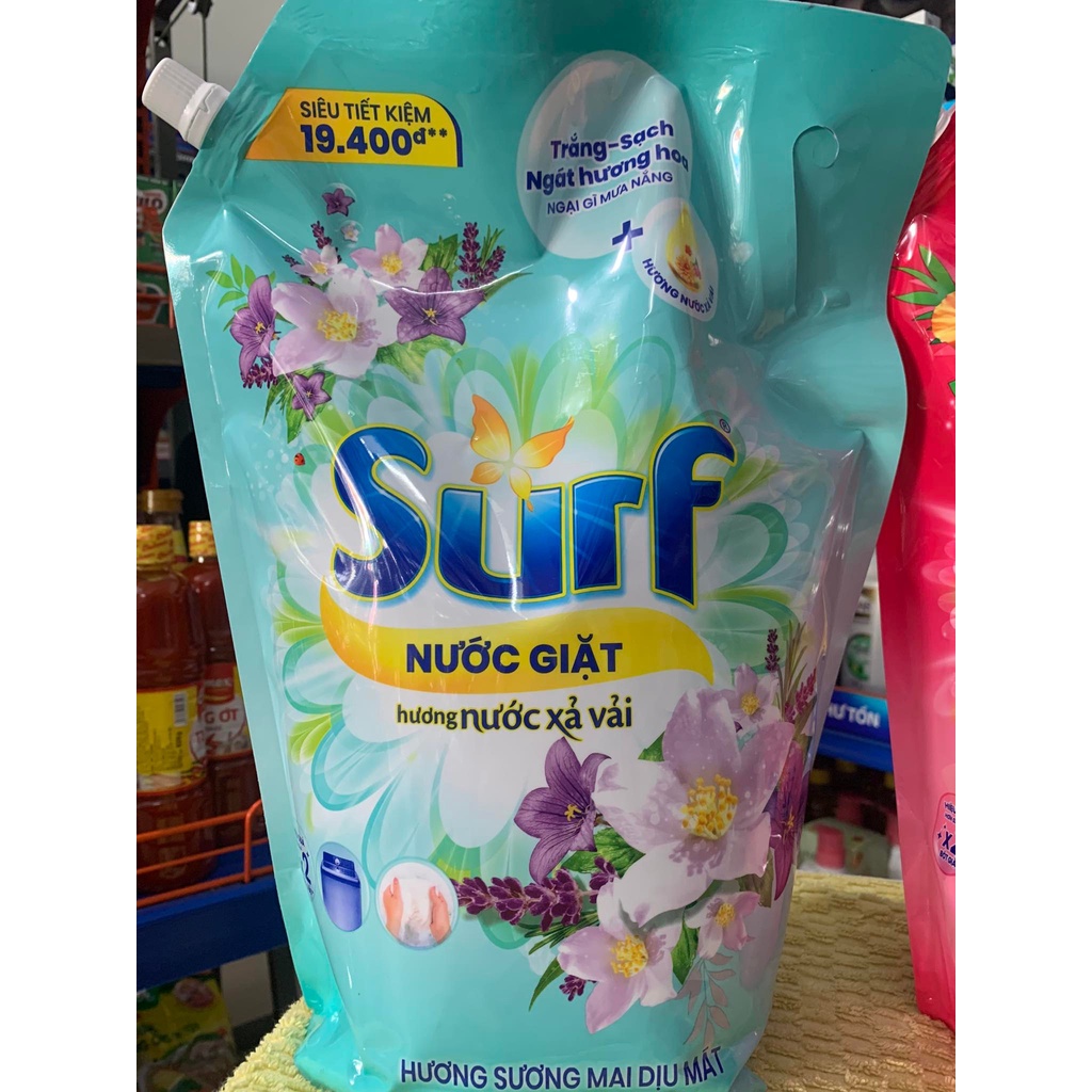 Nước giặt Surf hương sương mai dịu mát / hương cỏ hoa diệu kỳ túi 3.5kg