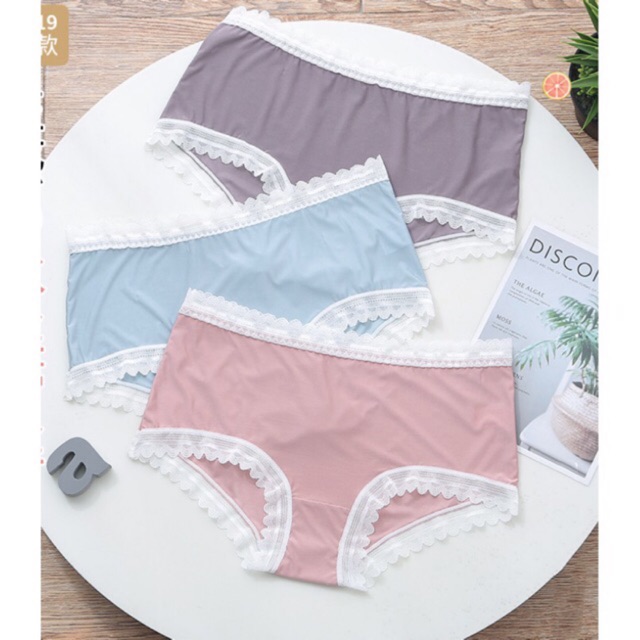 Quần Lót Băng Lụa Viền Ren Mát Lạnh Kháng Khuẩn Mới P197
