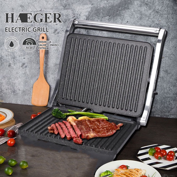 Máy nướng bánh thịt - Máy kẹp bánh mỳ HAEGER 1000W