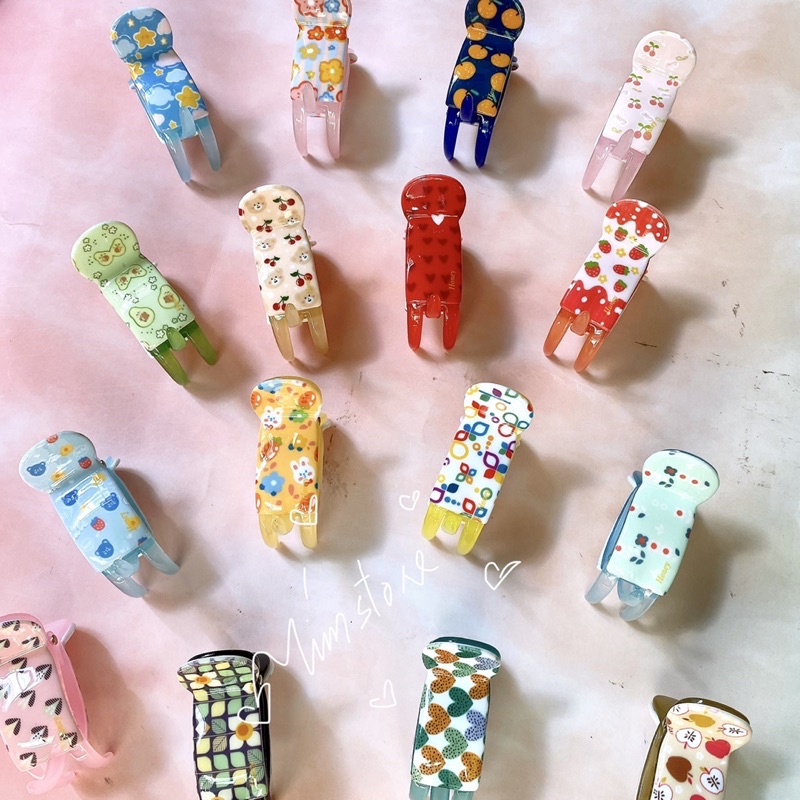 Kẹp bấu tóc đuôi ngựa vintage kiểu tròn mới TÍM STORE phụ kiện tóc 3 răng càng cua tròn thời trang hot trend