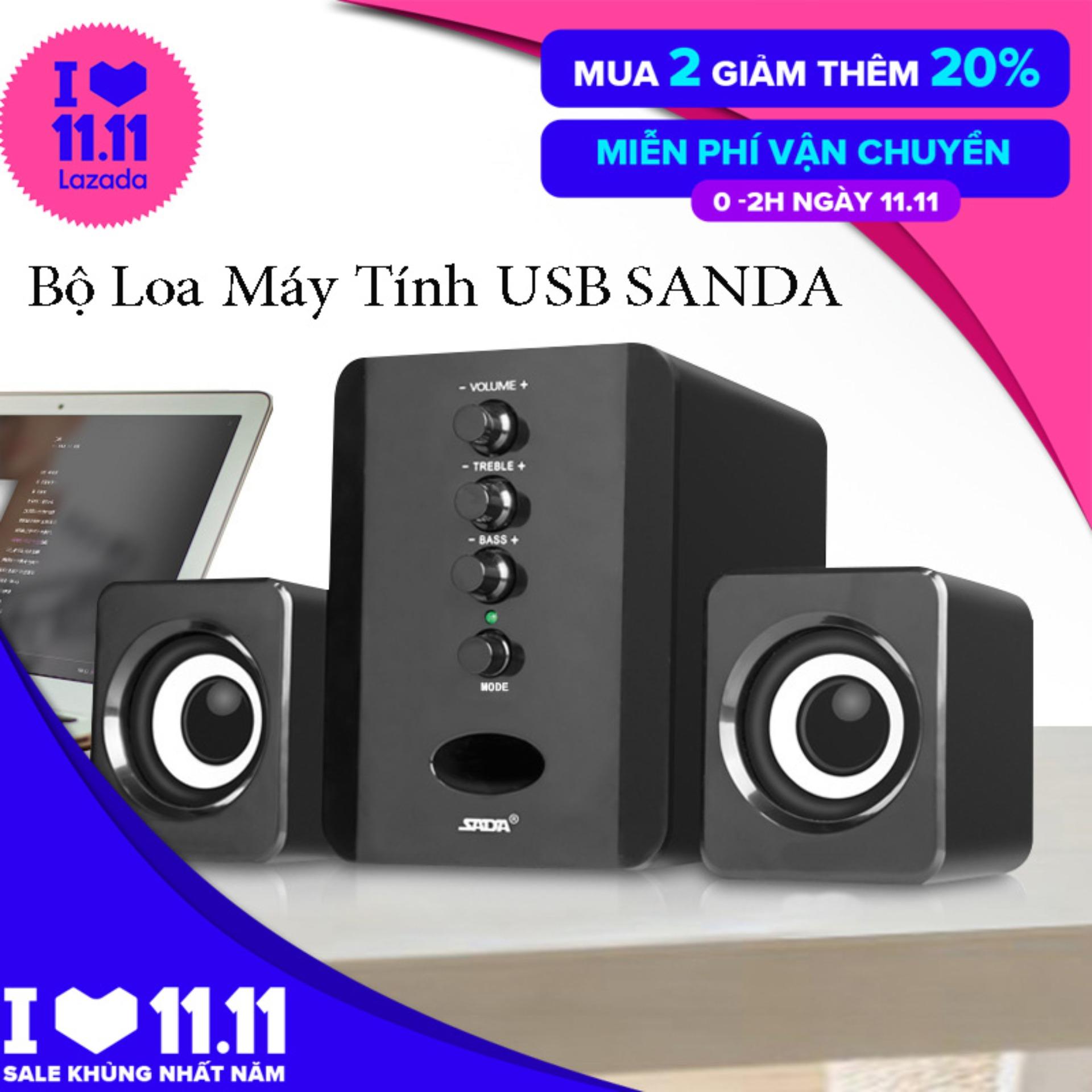 Loa Máy Tính Mini, Loa Vi Tinh Cong Suất Lớn, Bộ Loa Máy Tính USA SADA D202 Cao Cấp, Chuẩn, Âm Thanh Tuyệt Đỉnh