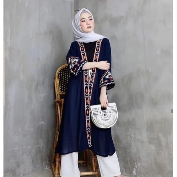 Áo Khoác cardigan Thêu Họa Tiết Thổ Cẩm Thời Trang Nữ