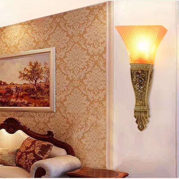 Đèn tường hắt thủy tinh Composite trang trí  nhà cửa - phòng khách