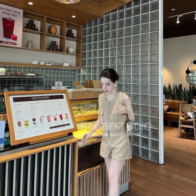 Sét bộ dạ sát nách quần sooc cạp dáng đúng