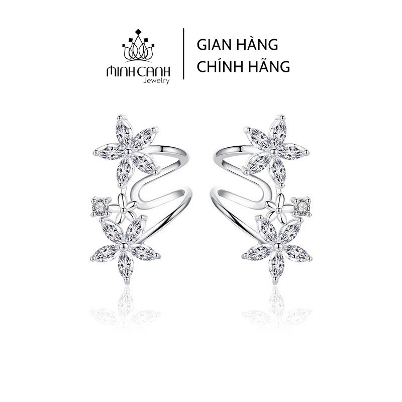 Hoa Tai Bạc 2 Bông Tai Xoắn Bám Vành Tai - Minh Canh Jewelry