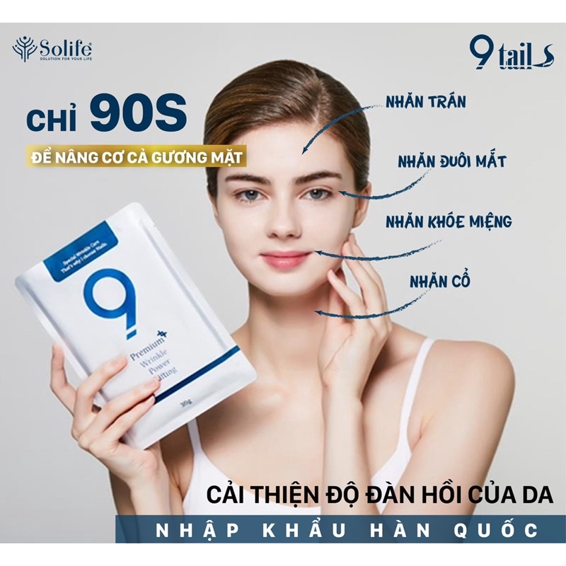 MẶT NẠ NÂNG CƠ CHỐNG NHĂN CAO CẤP PREMIUM WRINKLE POWER LIFTING 9TAILS NHẬP KHẨU CHÍNH HÃNG HÀN QUỐC
