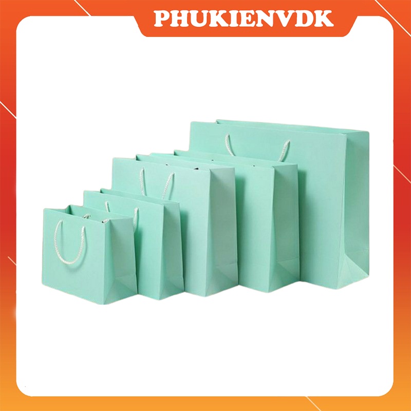 Túi đựng quà túi giấy cứng màu xanh Tiffany cao cấp có nhiều size
